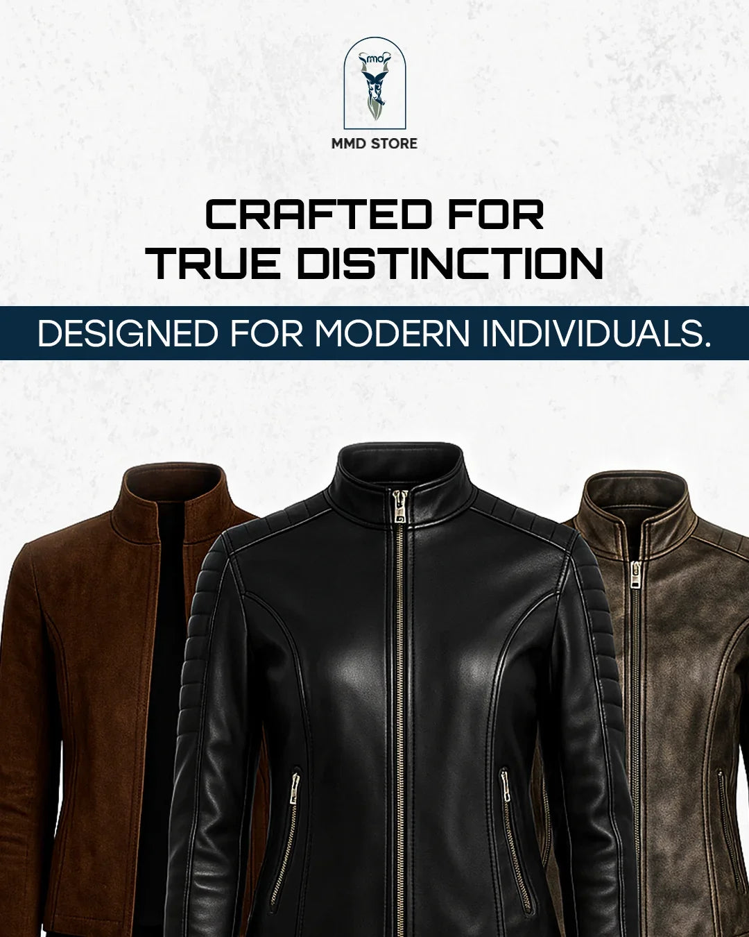 Adornica Black Leather Biker Jacket