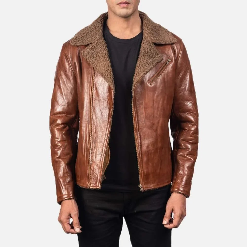 Alberto Shearling Leather Jacket
