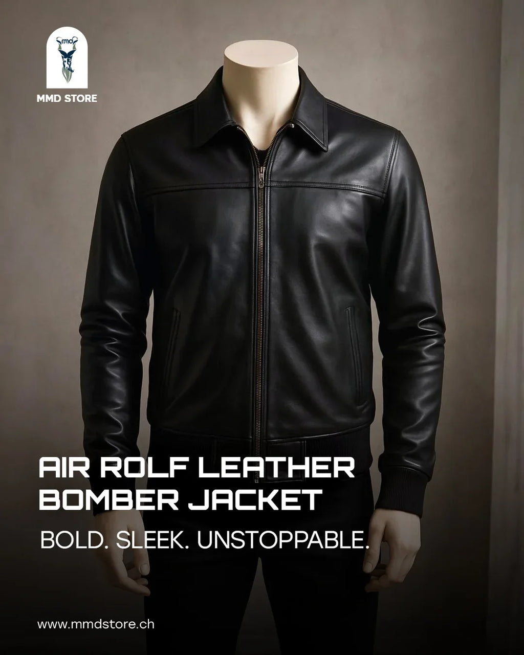 Armstrong Black Leather Biker Jacket