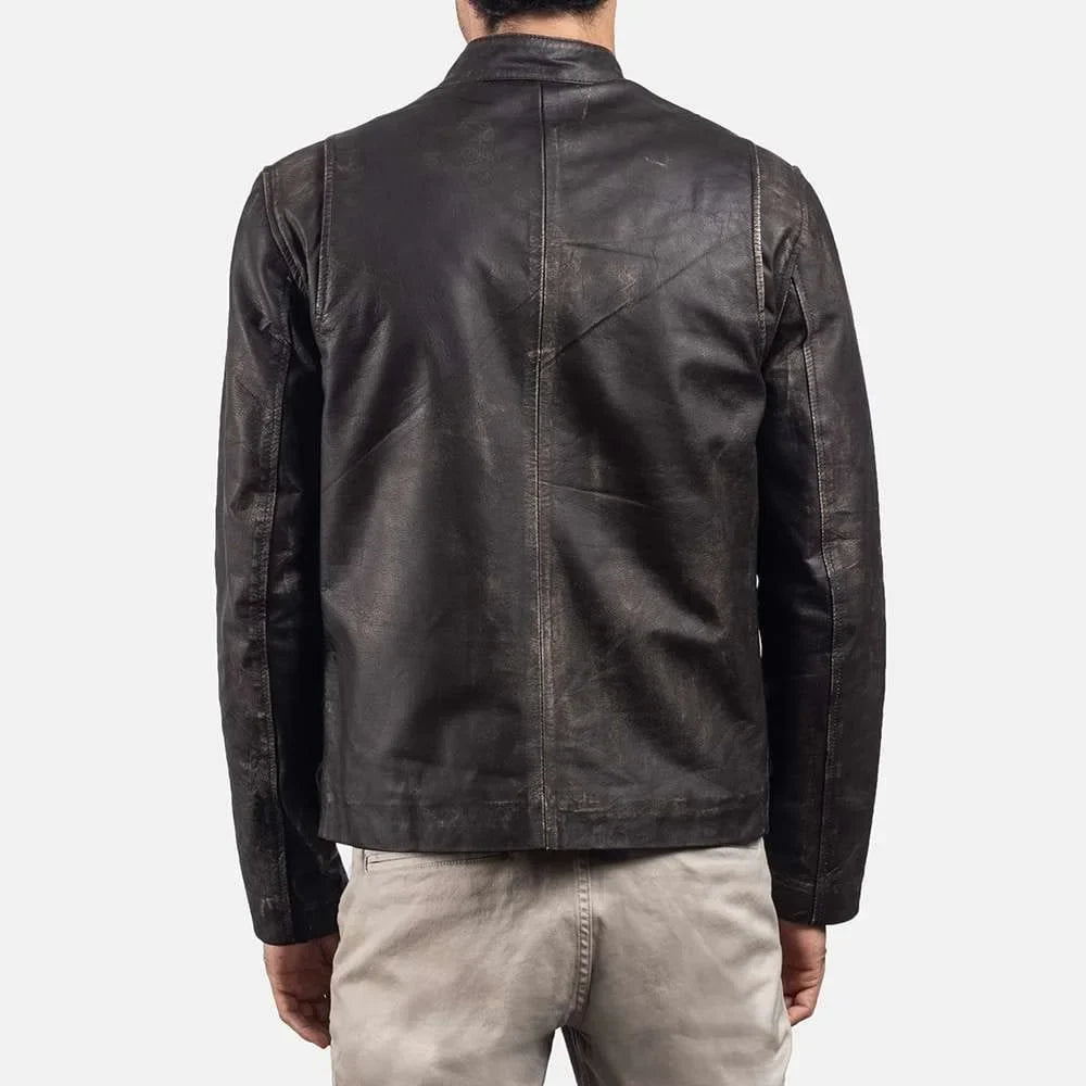 Rustic Leather Biker Jacket