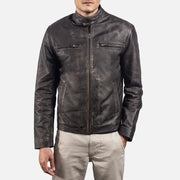 Rustic Leather Biker Jacket