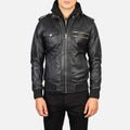 Bravado Hooded Leather Bomber Jacket