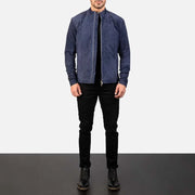 Charcoal Suede Biker Jacket