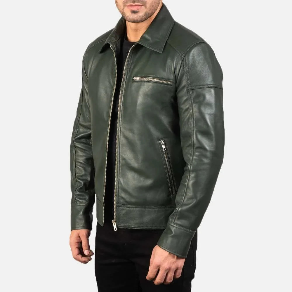 Lavendard Leather Biker Jacket