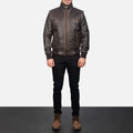 Glen Street Leather Bomber Jacket