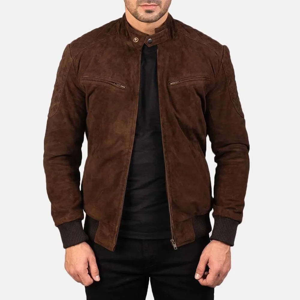 Sven Suede & Leather Bomber Jacket