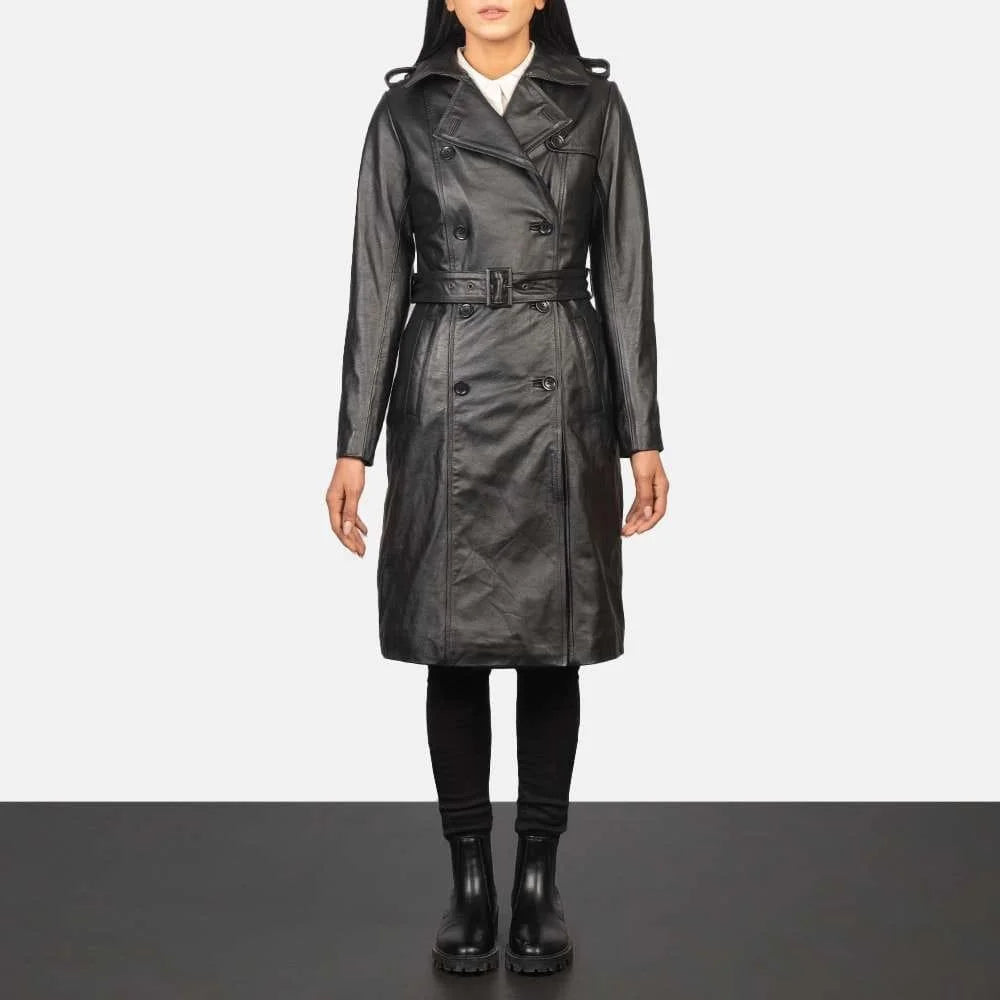 Alice Double Breasted Leather Coat