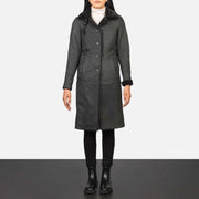 Alina Shearling Brown Leather Coat