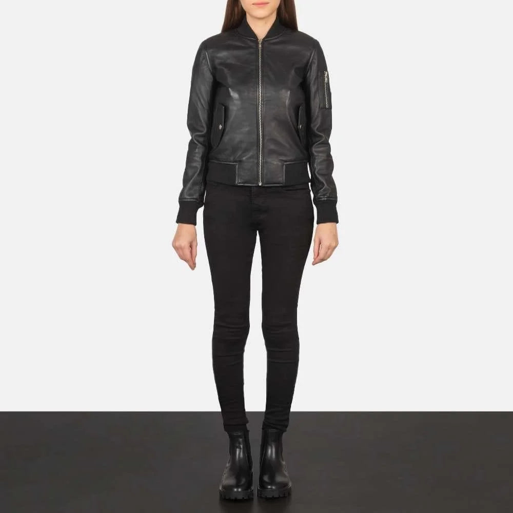 Ava Ma-1 Leather Bomber Jacket