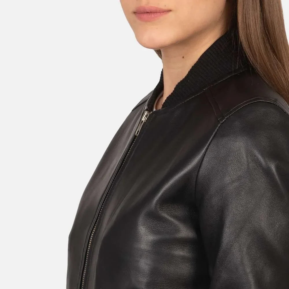 Bliss Leather Bomber Jacket