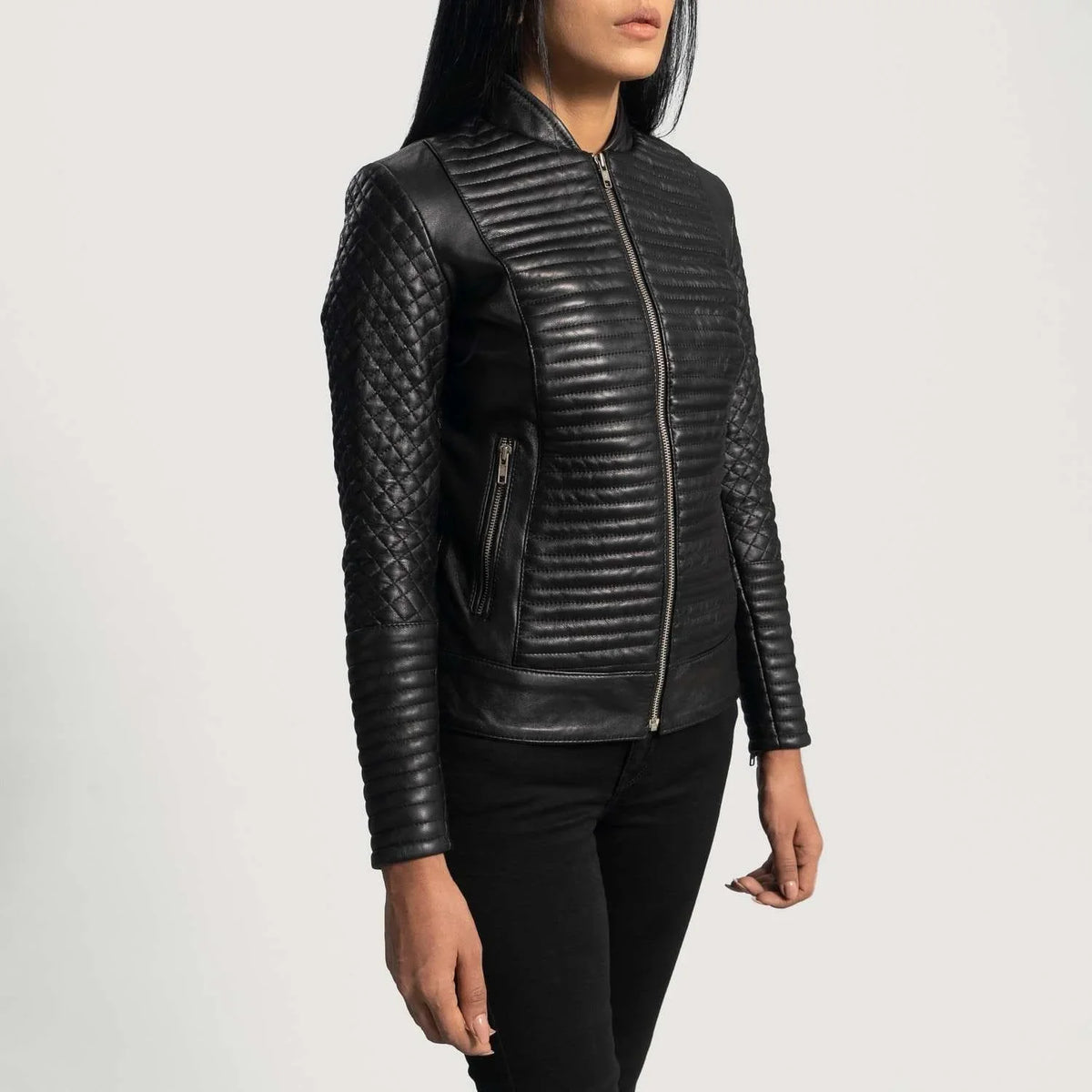 Cityscape Leather Biker Jacket