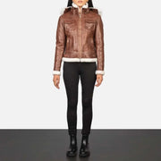 Fiona Hooded Shearling Leather Jacket