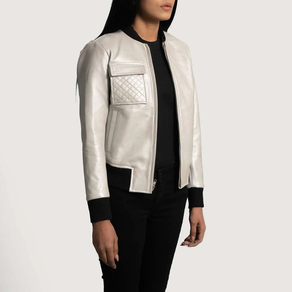 Lana Leather Bomber Jacket