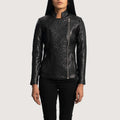 Orient Grain Quilted Leather Biker Jacket
