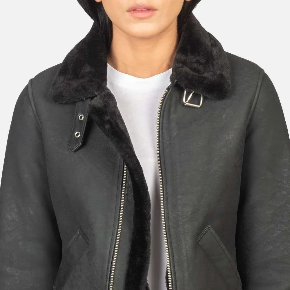 Sherilyn B-3 Leather Bomber Jacket