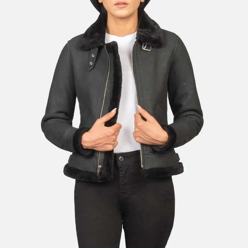 Sherilyn B-3 Leather Bomber Jacket