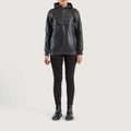 Zest Hooded Leather Pullover Jacket